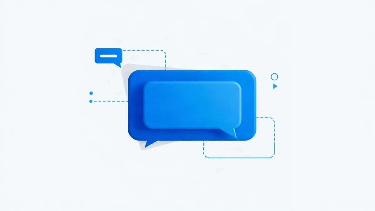 Abstract layered message flows in blue and indigo tones