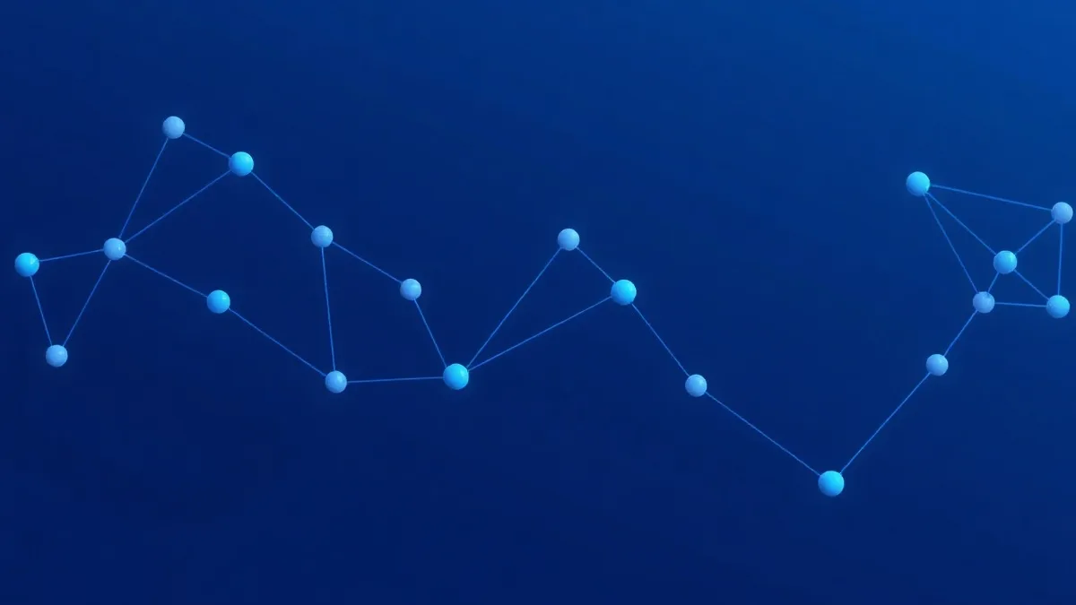 Formas geométricas conectadas representando digitalización industrial