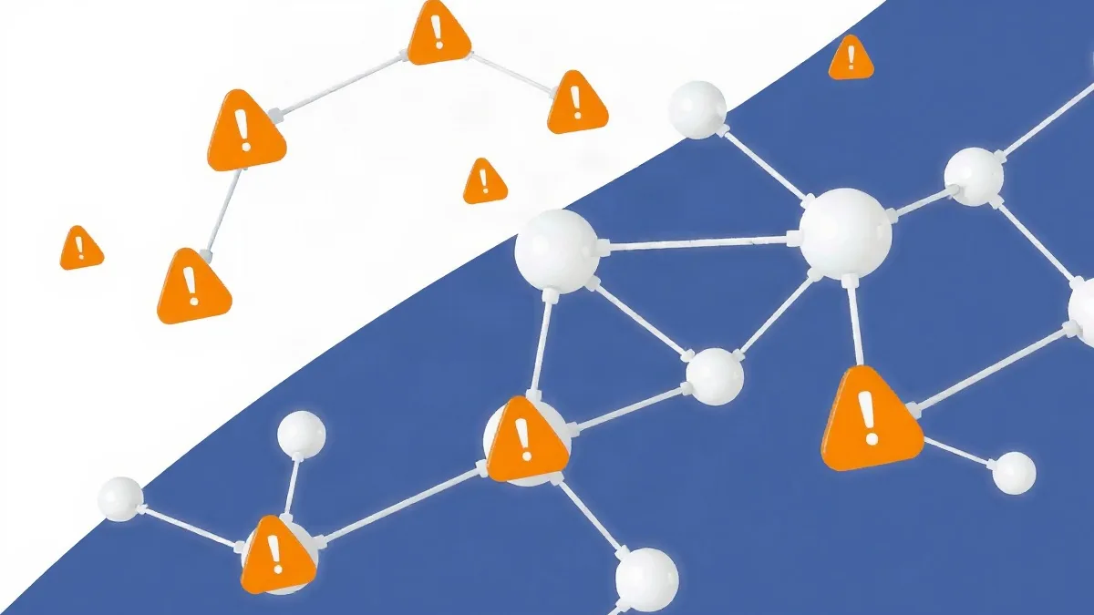 Interconnected error nodes in abstract network structure