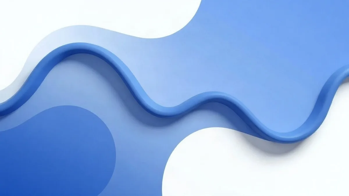 Caminos interconectados fluyendo entre nodos azules en composición abstracta.